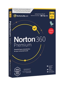 Norton 360 Premium 75GB PC Cloud Backup Arabic 1 User For 10 Devices 1 Year Electronic Download Multicolour  - Image 1