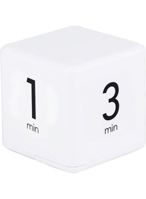Digital Display Cubic Time Clock White