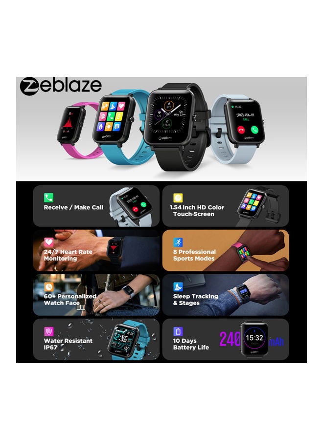 Zeblaze Touch screen Wearable Fitness Tracker Smart watch Blue  - Image 2