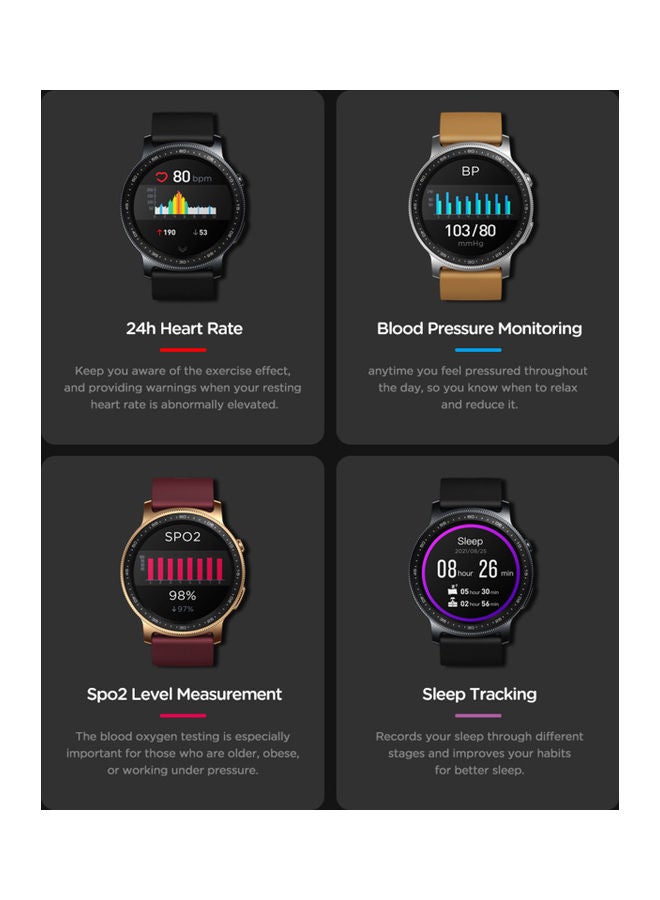 Zeblaze Waterproof Full-Touch Screen Blue Tooth Smart Watch Gold  - Image 5