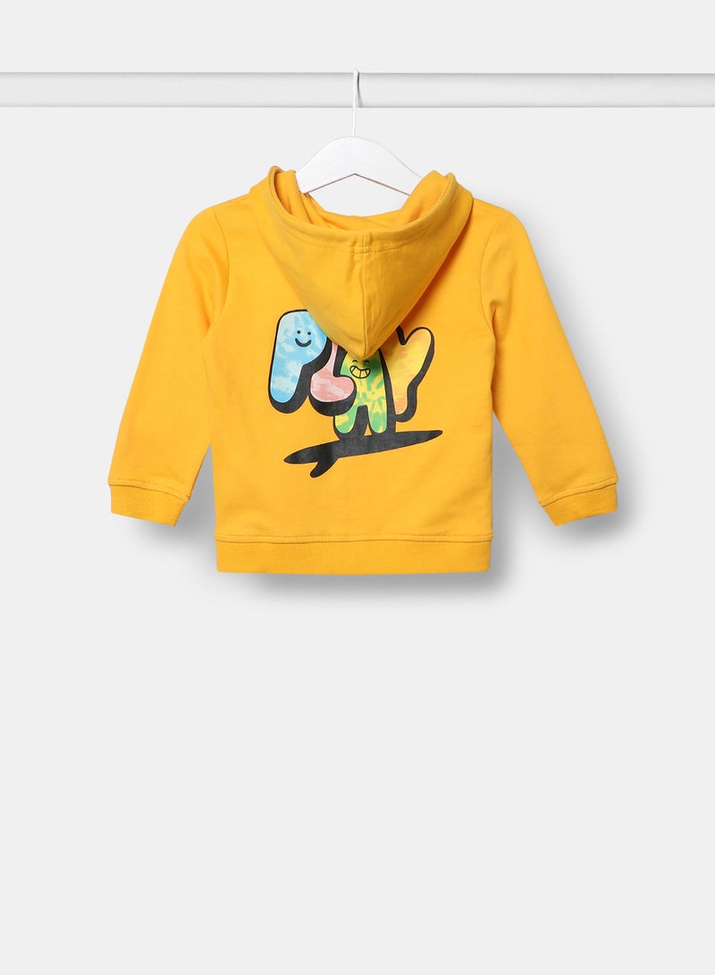 Zarafa Boys Hooded Neck Sleeve Zip-Through Yellow  - Image 2