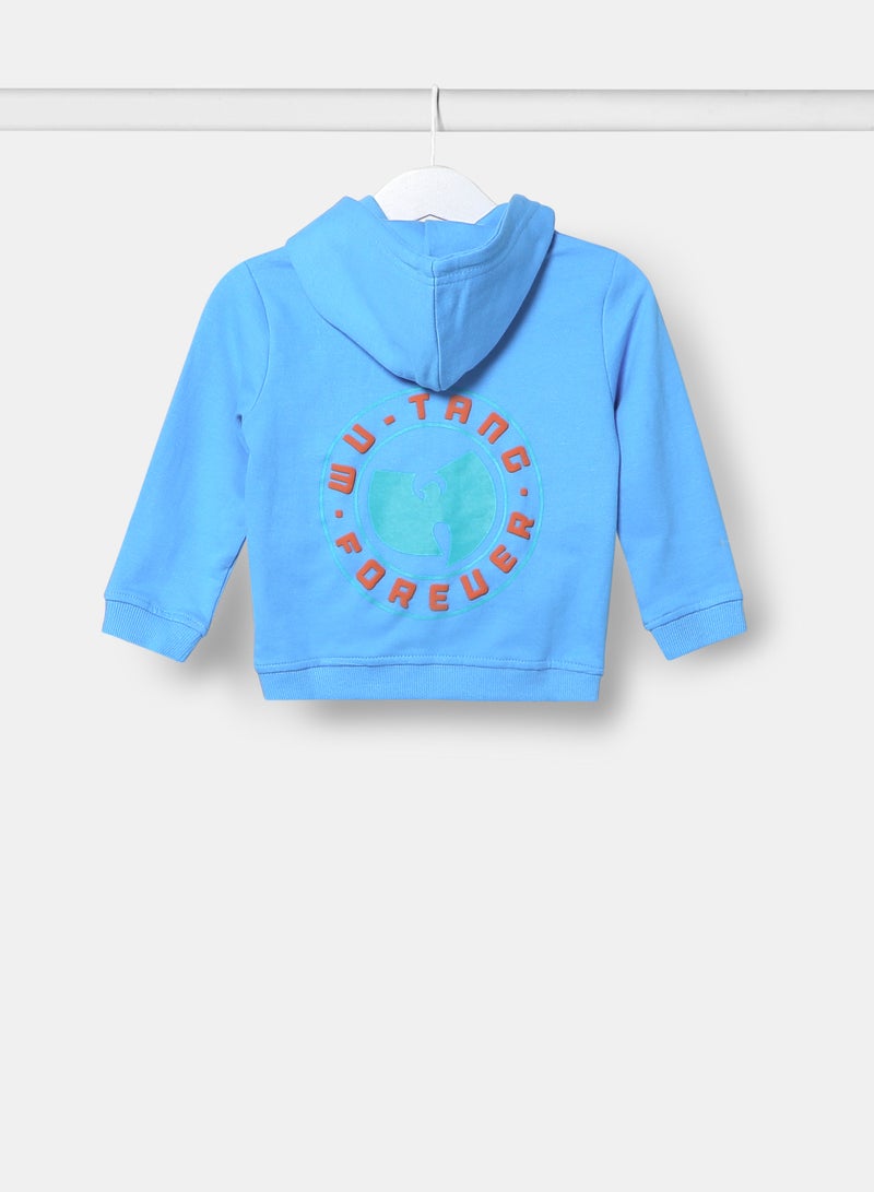 Zarafa Boys Hooded Neck Sleeve Zip-Through Cyan Blue  - Image 2