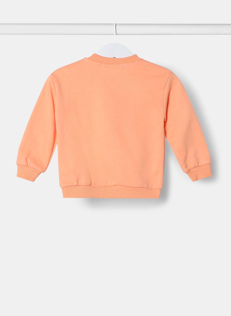 Zarafa Printed Casual Long Sleeve Sweatshirt Orange  - Image 2