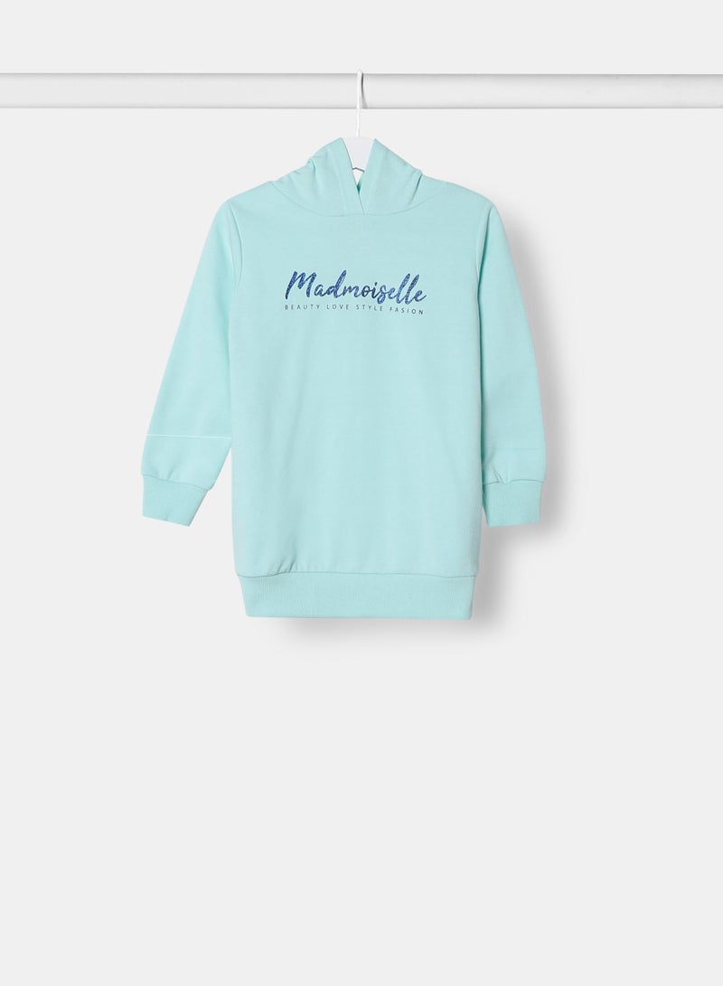 NEON - Fashionable Printed Hoodie Light Blue - Image 1