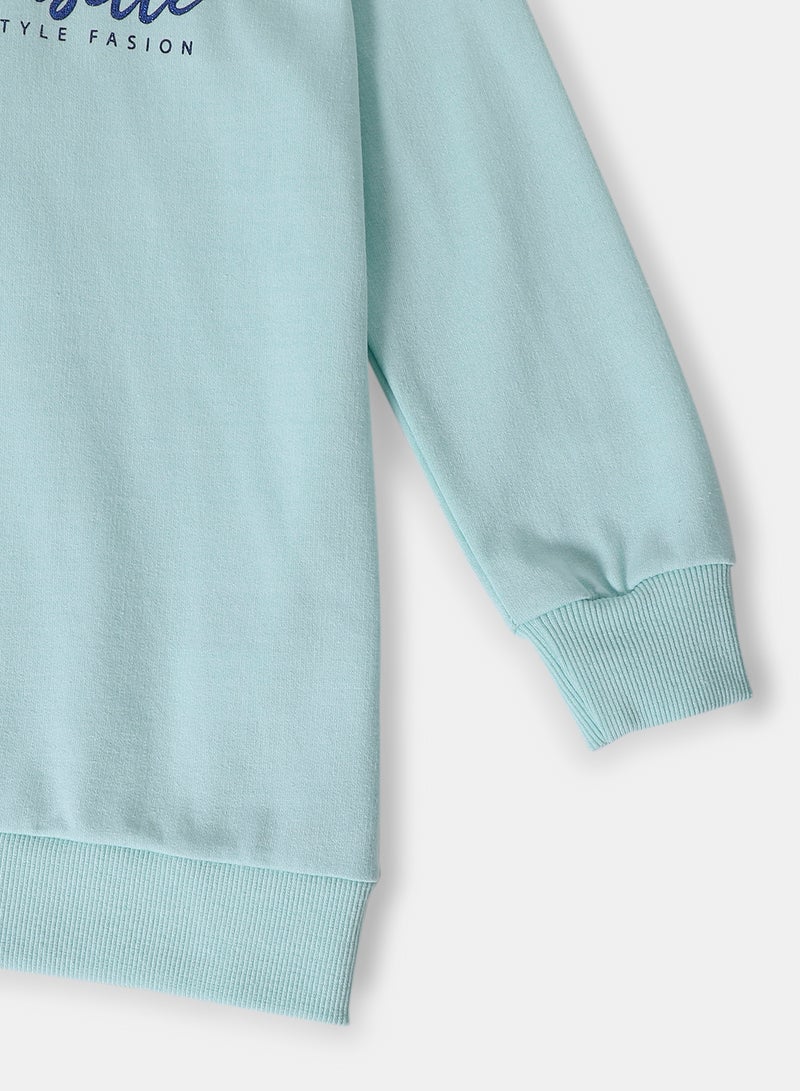 NEON - Fashionable Printed Hoodie Light Blue - Image 1