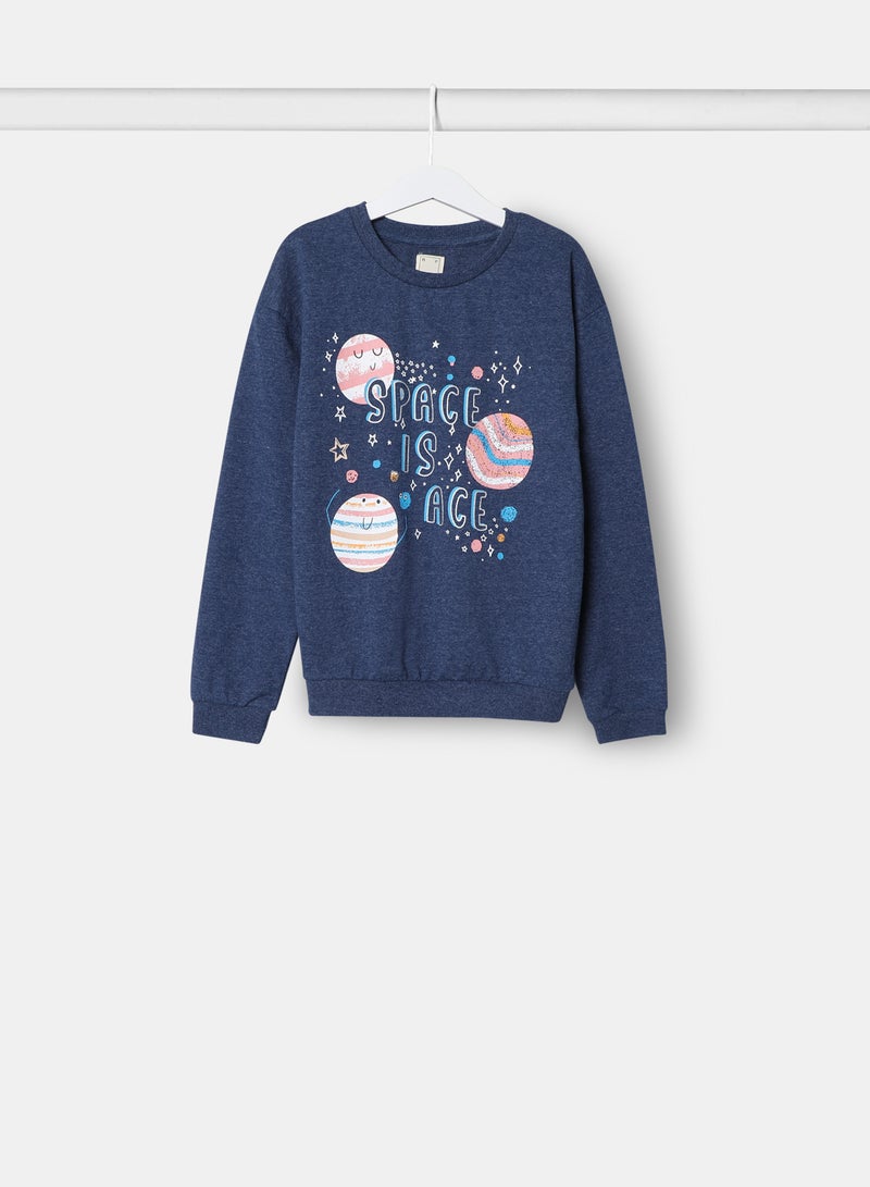 NEON - Girls Sweatshirt Blue - Image 1