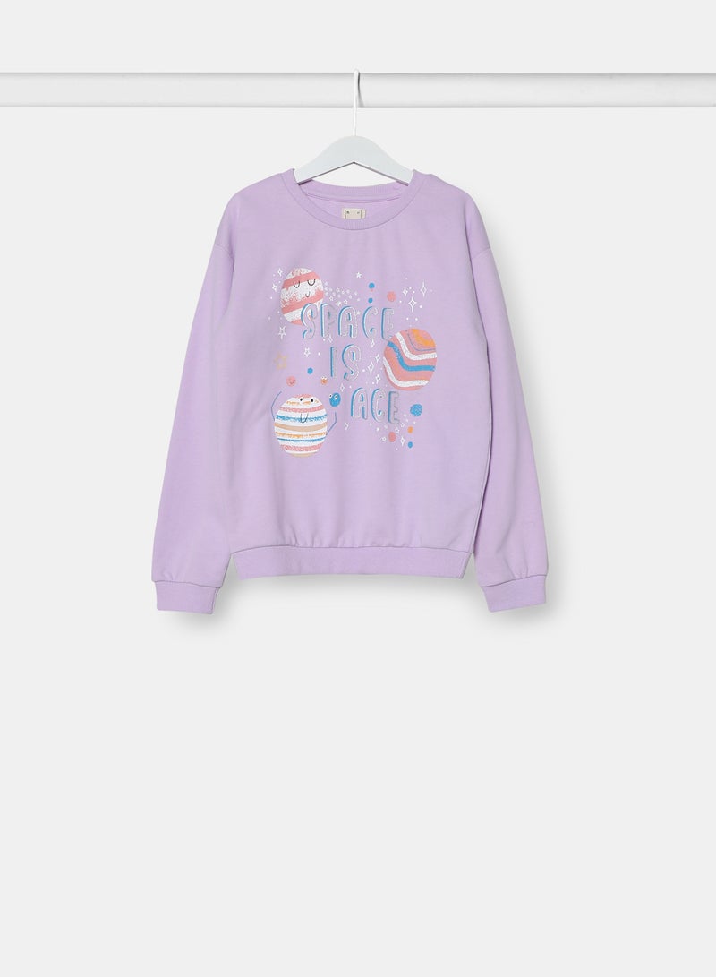 NEON - Girls Sweatshirt Purple - Image 1