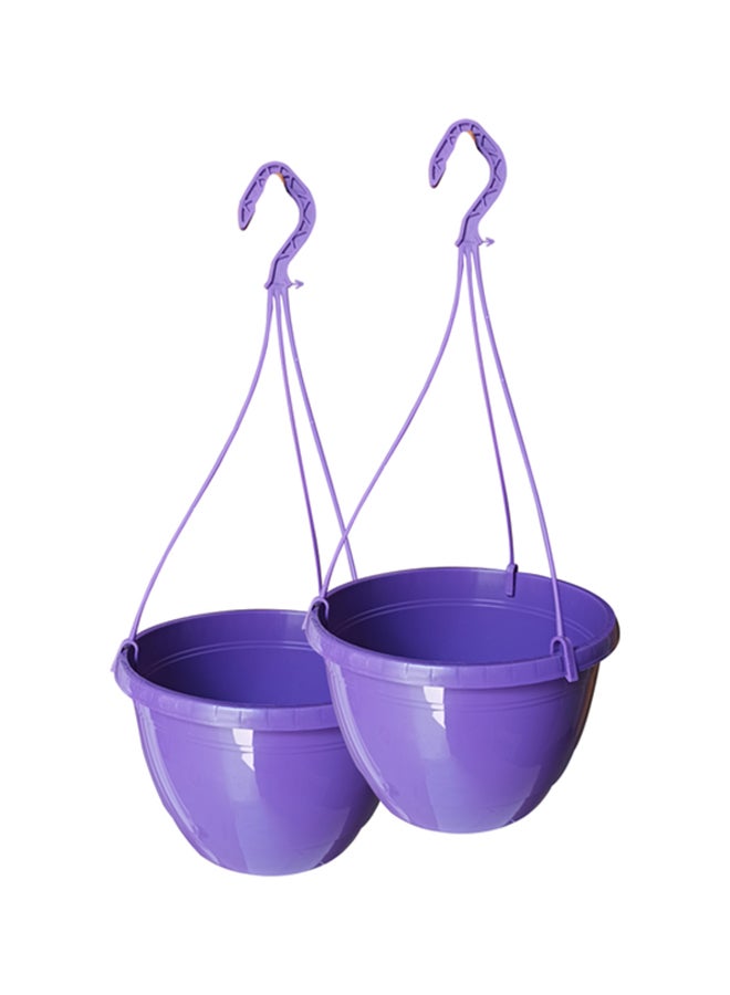 DESCH PLANTPAK 2-Piece Emma Hanging Plant Pot Set Dark Purple 27x27cm - Image 1