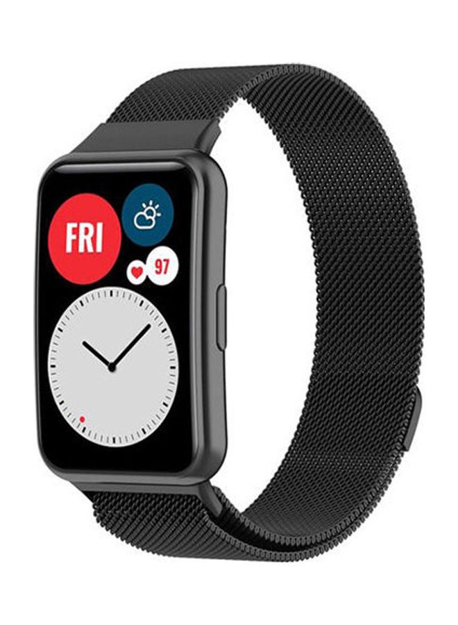 Generic - Magnetic Milanese Strap For Huawei Watch Fit Black - Image 1