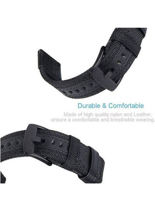 Generic - Woven Nylon Watch Band 22MM Strap For Samsung Galaxy Watch - 46mm Black - Image 1