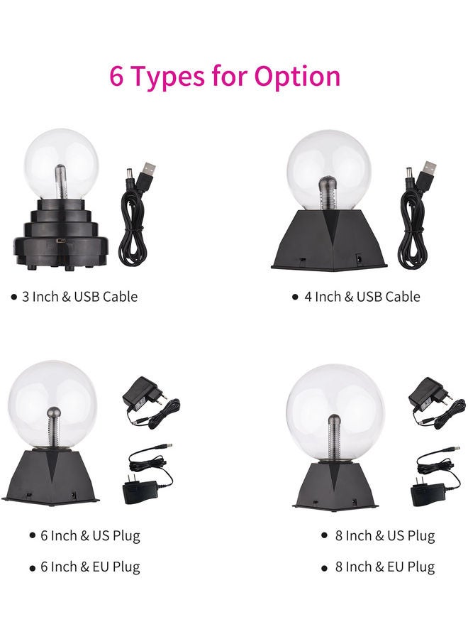 Generic - Touch And Sound Sensitive Nebula Thunder Electric Globe Plasma Ball Light Multicolour - Image 1