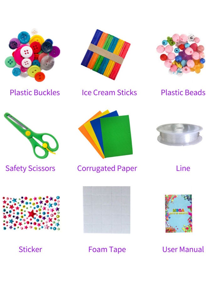 500-Piece DIY Handmade Arts And Crafts Supplies Kit Multicolour