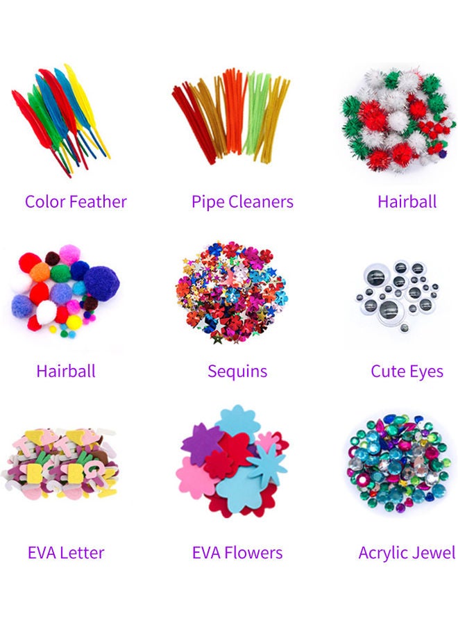 500-Piece DIY Handmade Arts And Crafts Supplies Kit Multicolour