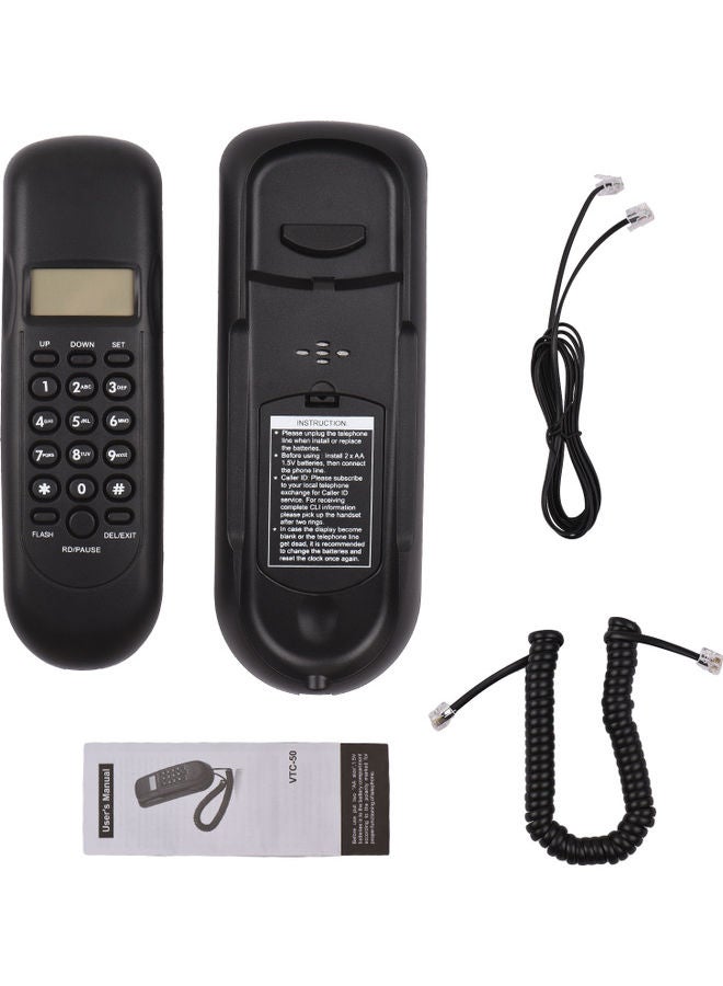 Wall Mounted Corded Phone Black - Image 2