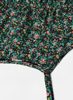NEON Printed Square Neck Straps Knee Length Dress Multicolour Blue  - Image 4
