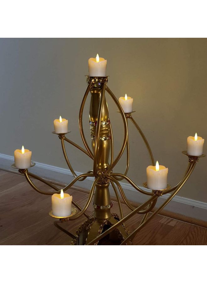 ZENHOME 12-Piece LED Battery Operated Pillar Candle Set Warm White 3.5 X 5cm  - Image 4