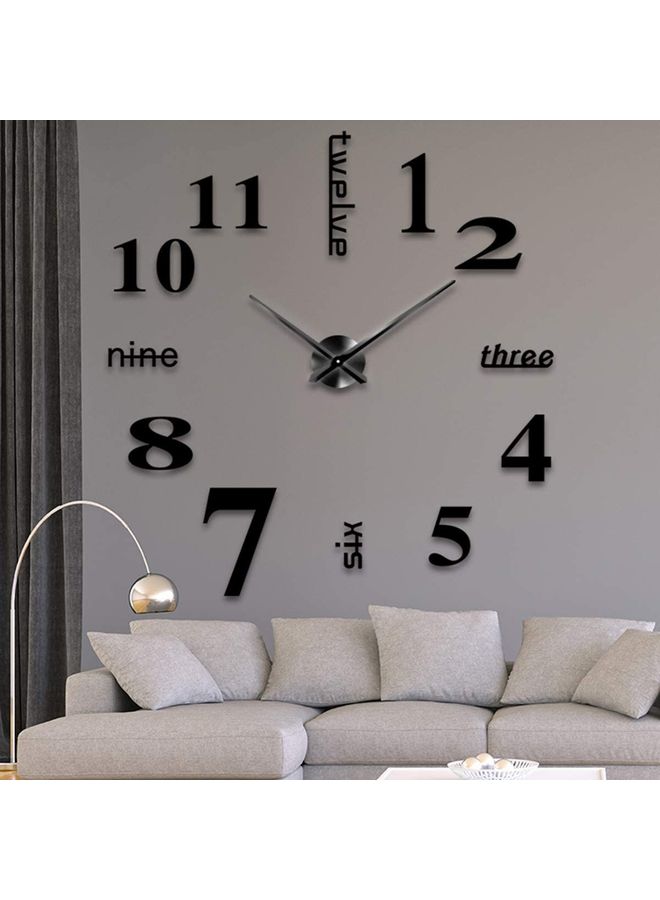 ZENHOME DIY 3D Acrylic Sticker Quartz Wall Clock Black 38.8x12.5x4.5cm  - Image 3