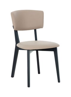GAUTIER 2-Piece Komo Charcoal Wooden Chair Set Travertine Beige/Black 48.5x60.5x86cm 