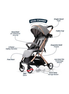 TEKNUM Explorer Travel Stroller - Melange Grey  - Image 5