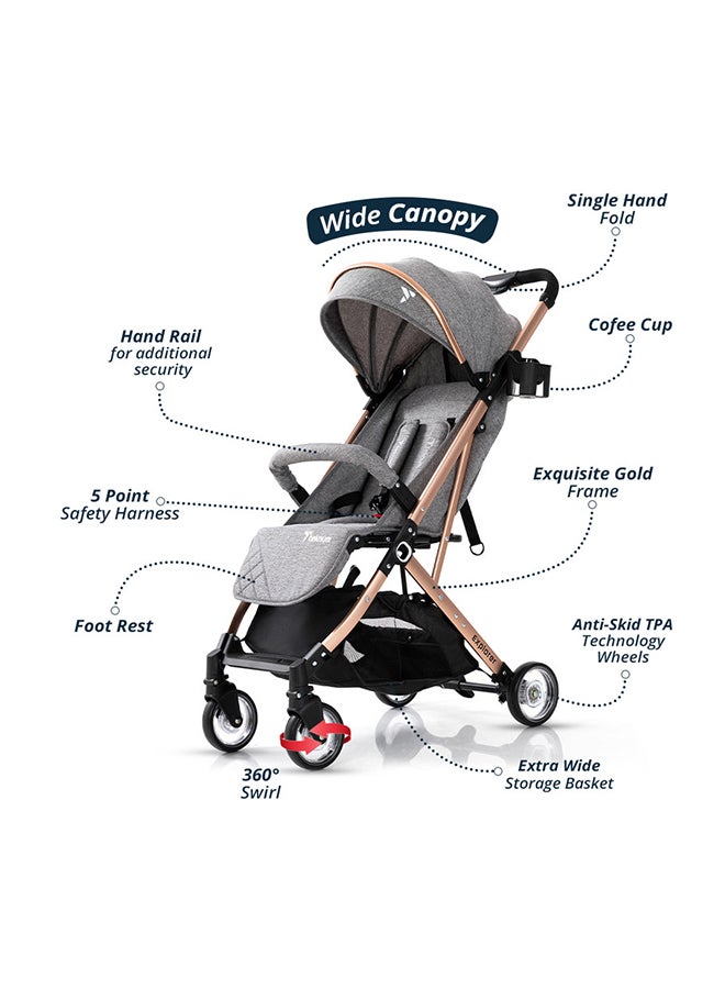 TEKNUM Explorer Travel Stroller - Melange Grey  - Image 5