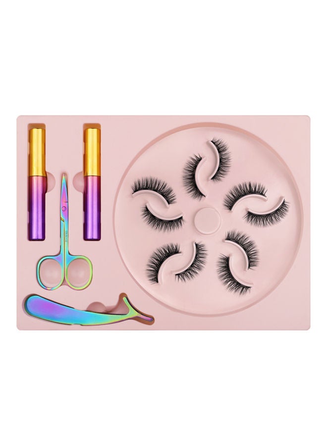 Pack Of 5 Magnetic False Eyelashes With Liquid Eyeliner Black - Image 1