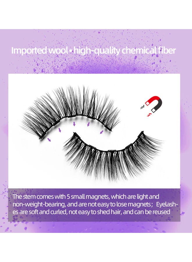 Pack Of 5 Magnetic False Eyelashes With Liquid Eyeliner Black - Image 4