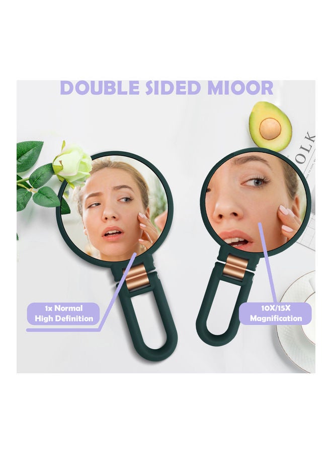 Generic Portable Magnifying Handheld Makeup Mirror Blue/Black  - Image 2