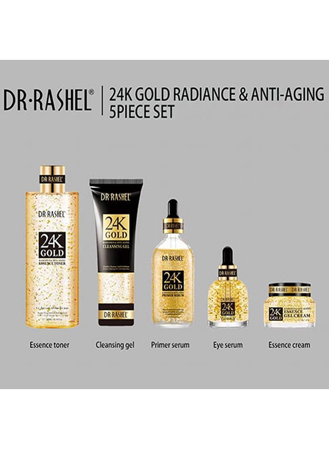 DR. RASHEL - 5 Piece Set 24K Gold Radiance & Anti-Aging Series 430 ml+150ml - Image 1