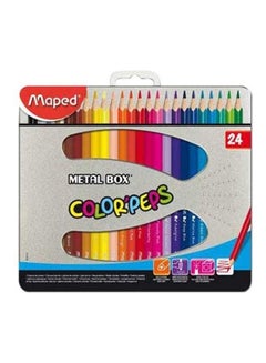 24-Piece Metal Box Colourpeps Pencil Set Multicolour - v1632638942/N51033810A_1