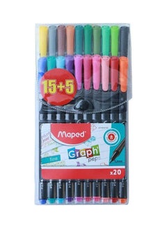 20-Piece Fine Graph Peps .04mm Pens Set Multicolour - v1632638942/N51033814A_1