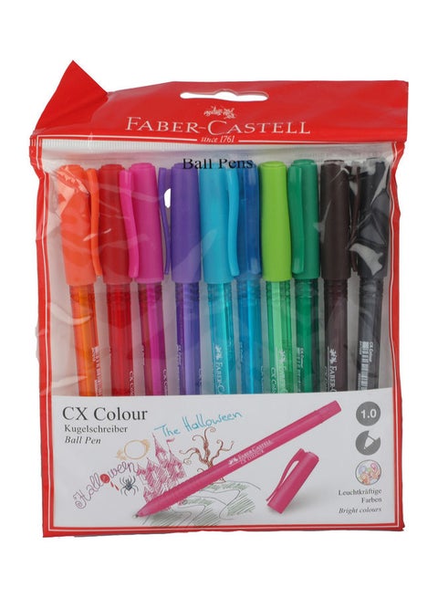 Pack Of 10 CX Colour Ball Pens Multicolour