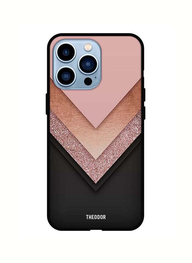 Theodor Protective Case Cover For Apple iPhone 13 Pro Black Golden/Pink - Image 1