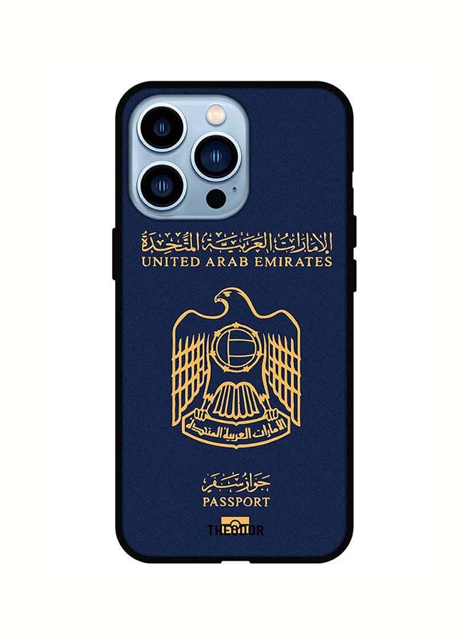 ثيودور غطاء حماية واقٍ لهاتف أبل آيفون 13 برو مطبوع بنمط جواز سفر الإمارات العربية المتحدة - Image 1