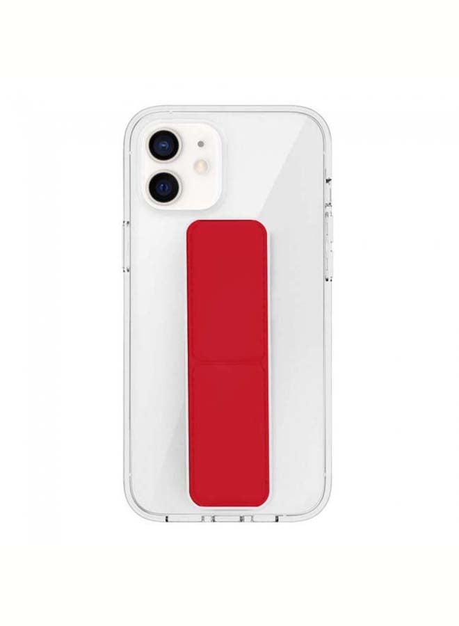 MARGOUN Protective Hand Grip Stand Case Cover for iphone 12/12 Pro Clear/Red - Image 1