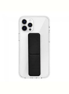 Protective Hand Grip Stand Case Cover for iphone 12 Pro Max Clear/Black
