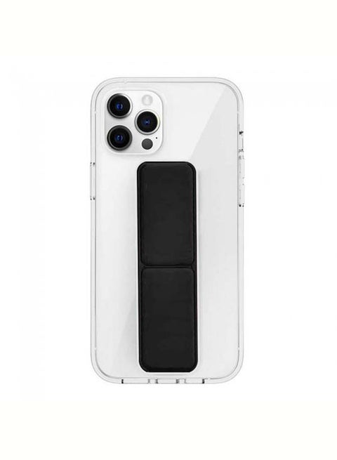 Protective Hand Grip Stand Case Cover for iphone 12 Pro Max Clear/Black