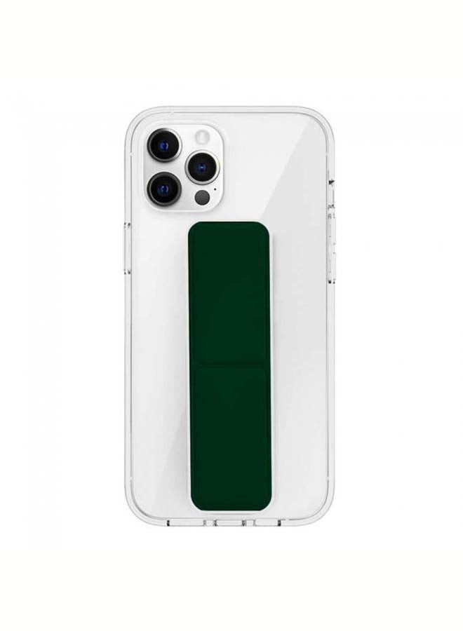 MARGOUN Protective Hand Grip Stand Case Cover for iphone 12 Pro Max Clear/Dark Green  - Image 1