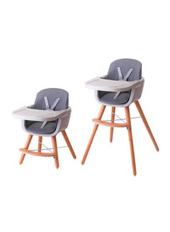 TEKNUM Premium Dual Height Wooden High Chair - Grey  - Image 1