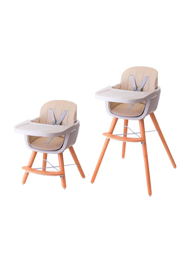 Premium Dual Height Wooden High Chair - Ivory - v1632641453/N47986965A_1