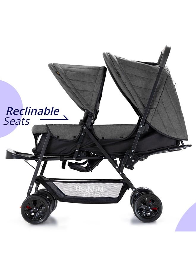 TEKNUM Double Baby Stroller - Dark Grey  - Image 3