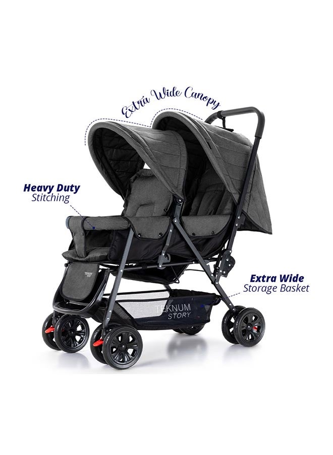 TEKNUM Double Baby Stroller - Dark Grey  - Image 4