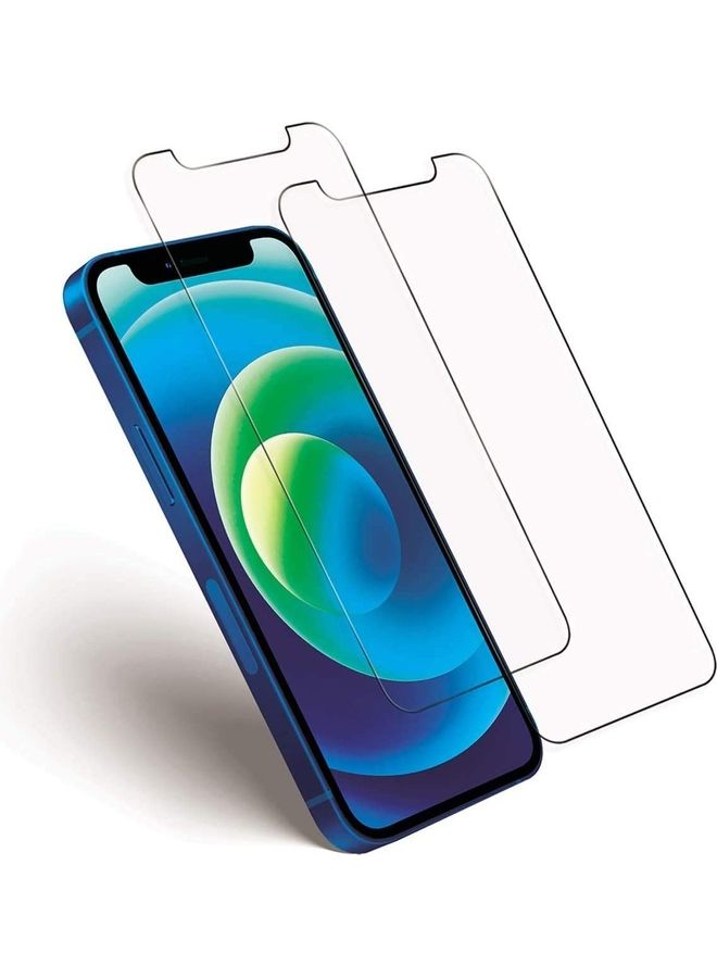 2-Piece Tempered Glass Screen Protector For Apple iPhone 12 Pro Clear