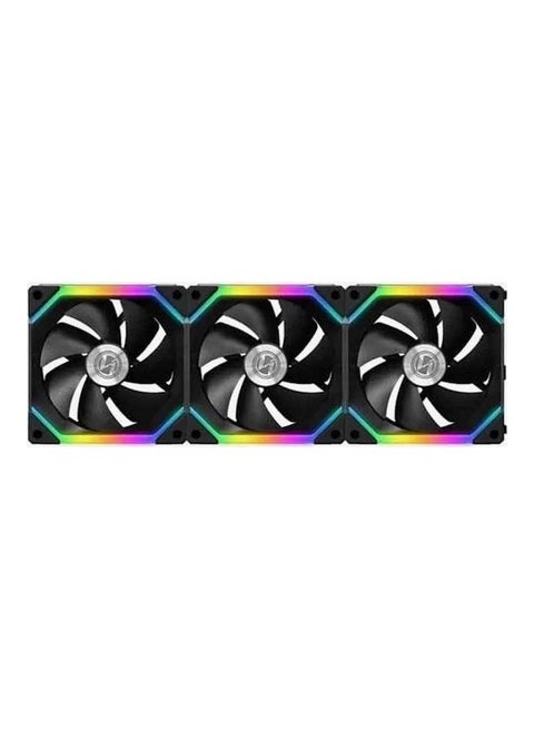 UNI Fan SL120 3 Pack Black-With Controller (ARGB 120mm LED PWM Daisy-Chain)