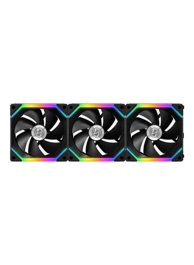 UNI Fan SL120 3 Pack Black-With Controller (ARGB 120mm LED PWM Daisy-Chain)