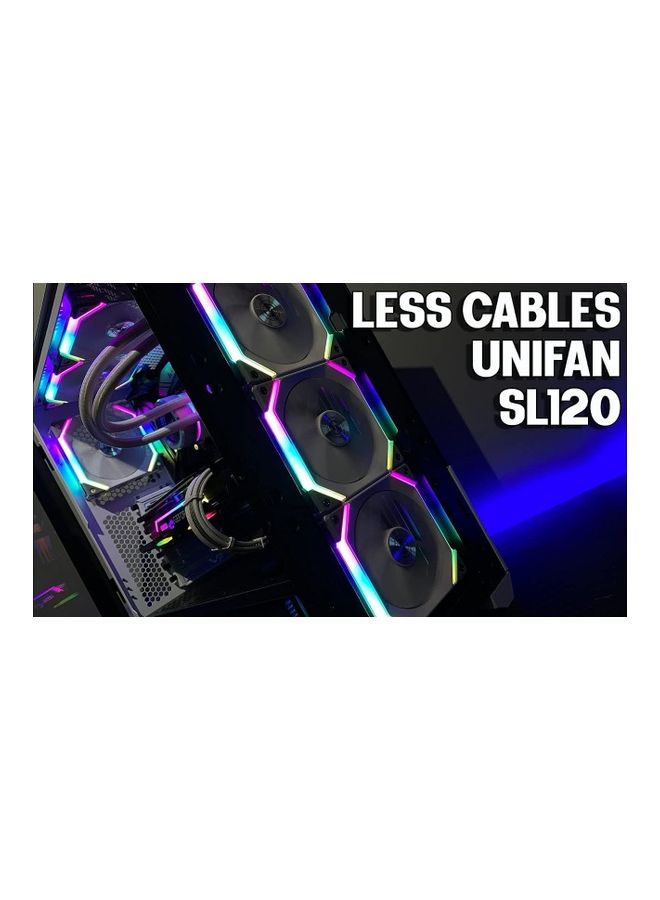 UNI Fan SL120 3 Pack Black-With Controller (ARGB 120mm LED PWM Daisy-Chain)