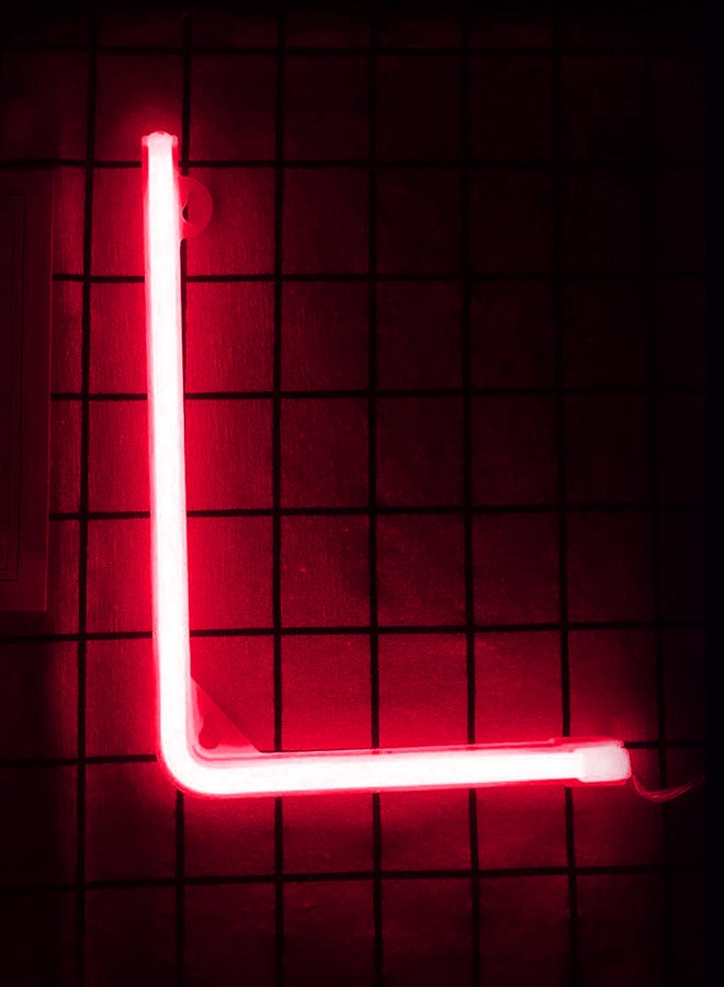 سلة مصباح نيون فليكس على شكل حرف L بإضاءة LED أحمر - Image 2