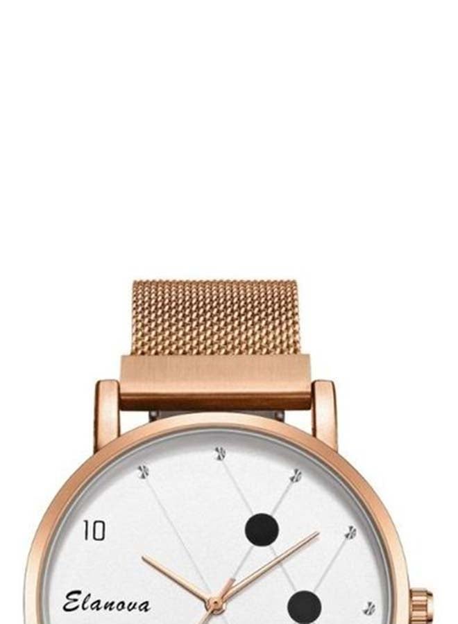 إيلانوفا ساعة يد كاجوال بعقارب وسوار من الاستانلس ستيل - Image 2