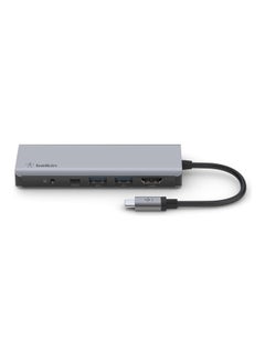 belkin Belkin 7-In-1 Multiport Usb C Hub (With 4K Hdmi, Usb-C, 2 X Usb A, 3.5mm Audio, Sd 3.0 Slot, And Micro-Sd 3.0 For Macbook Pro, Macbook Air, Ipad Pro, Xps And More), Avc009Btsgy Grey  - Image 2