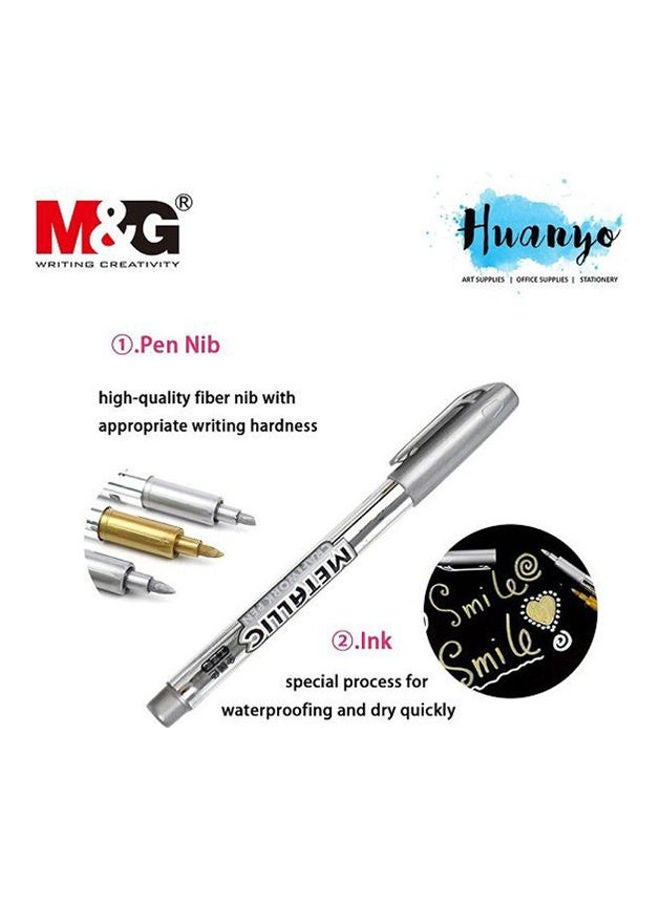 M&G Metallic Marker Pen Silver 