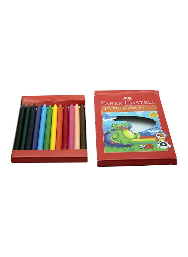 FABER-CASTELL Plastic  Crayons Pencils Pack Of 12 Multicolour - Image 1